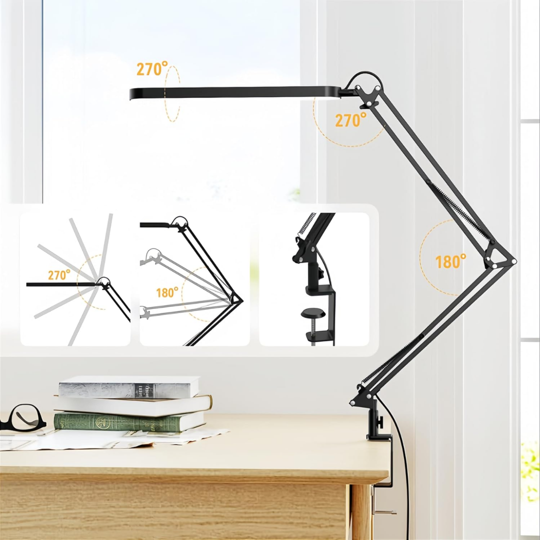 Aksel – Justerbar LED-skrivebordslampe med bordklemme
