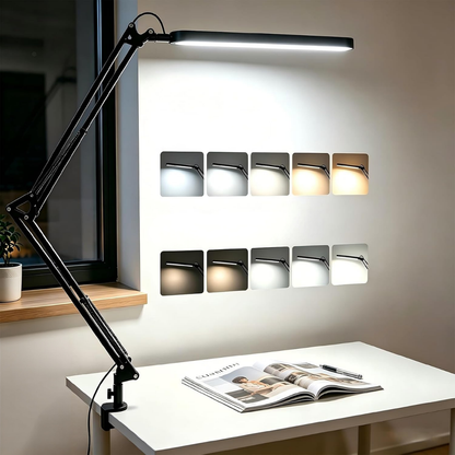 Aksel – Justerbar LED-skrivebordslampe med bordklemme