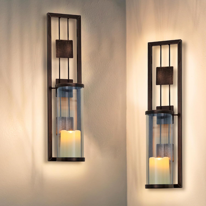 Henrik – Elegant veggmontert telysholder i metall og glass