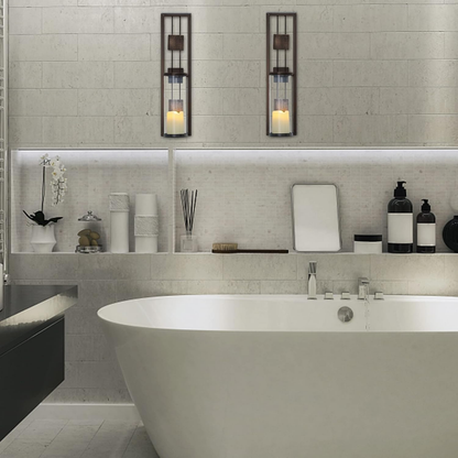 Henrik – Elegant veggmontert telysholder i metall og glass